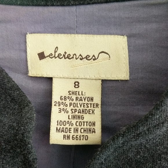 Anthropologie Elevenses Charcoal Gray Jacket Sz 8 - Picture 5 of 7